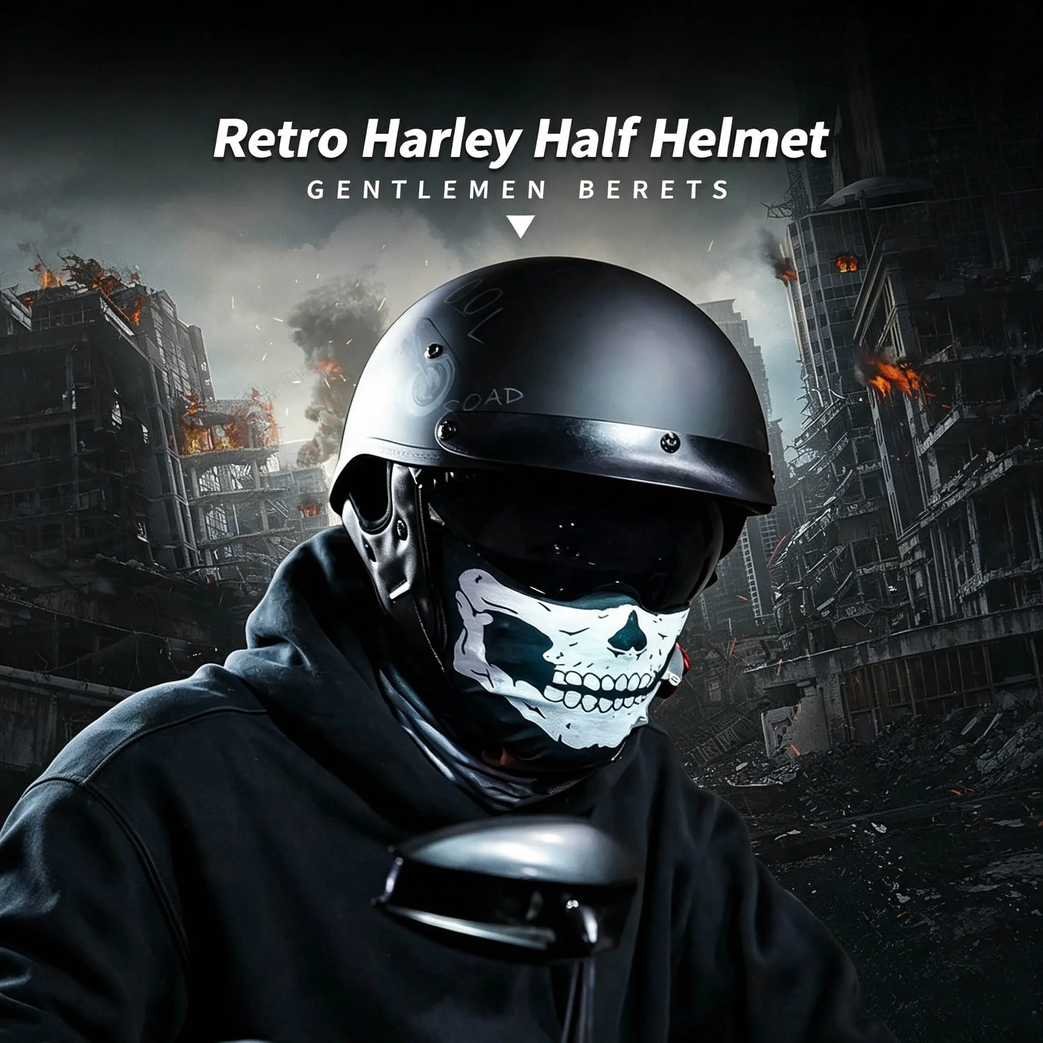 Motorcycle helmet, suitable for all seasons, unisex, lightweight half helmet for scooters, electric bikes, and motorcycles, safe