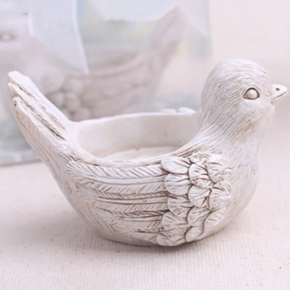 Animal Elephant Candle Holder Vintage Resin Elephant Bird Tea Light Carved Bird Animal Candle Tray Desktop