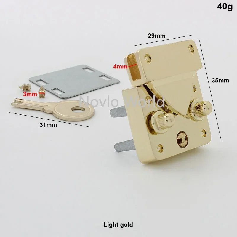 2-10pcs 4 colors 29*35mm Bag Mortise Locks Snap Purse Bag Buckles Clasps Closure With A Key