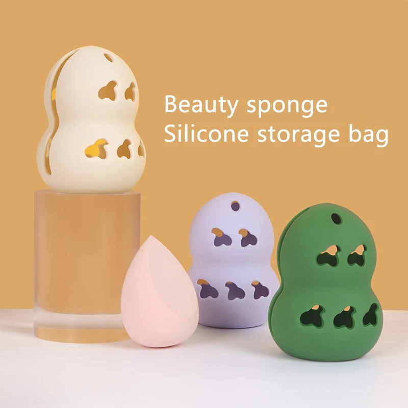 Breathable Silicone Travel Portable Water Drop Sponge Powder Puff Dust-proof Beauty Makeup Egg Silica Gel Storage Box