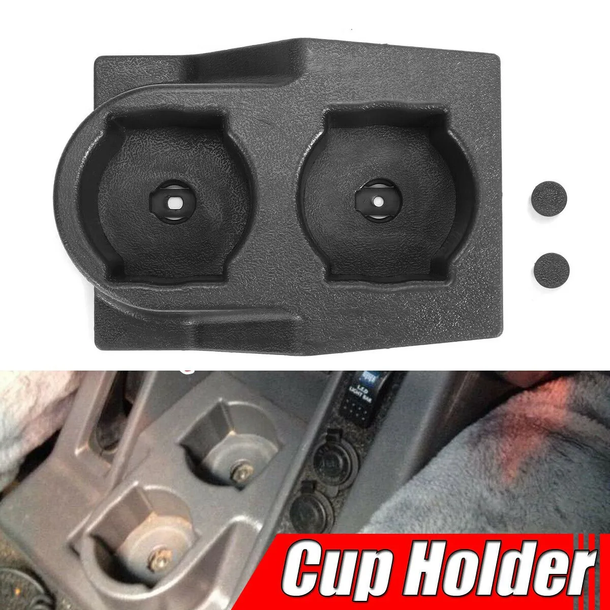 Unique Car Front Center Console Dual Water Cup Holder Insert Black For Nissan GQ Patrol Y60 1988-1997 4WD 4X4