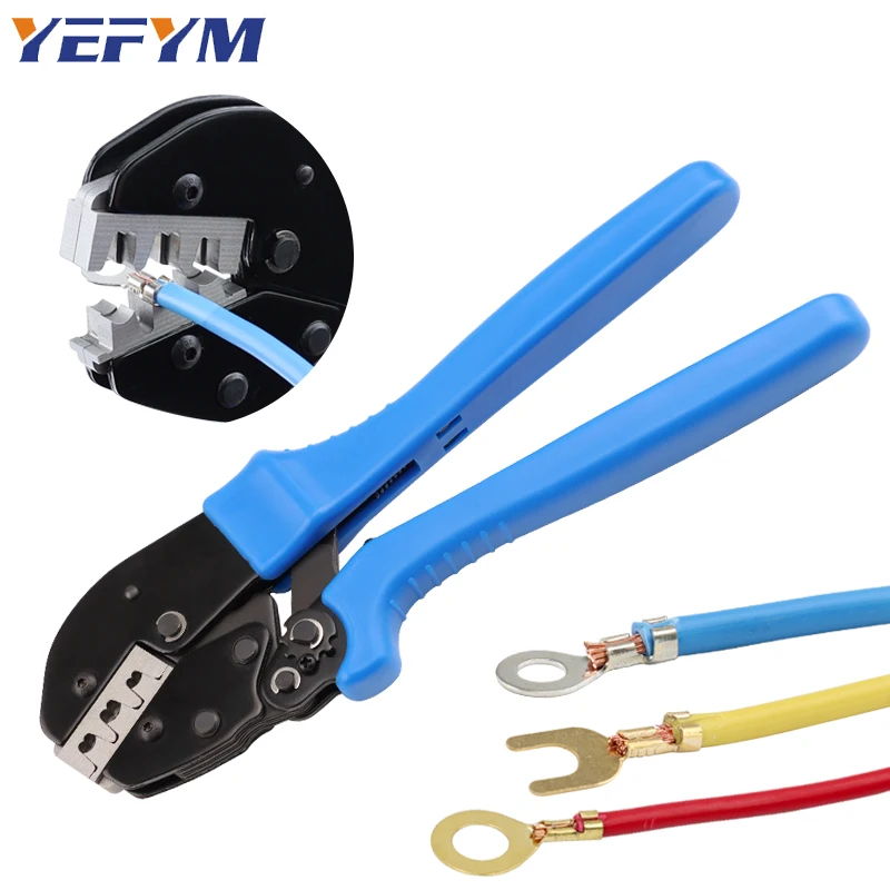 For Open Barrel Terminals YFL-431B Wire Crimping Pliers 6.3/8.2/10.2mm Spade 16-10AMG Crimping Tools Manual Crimp Fold Tools