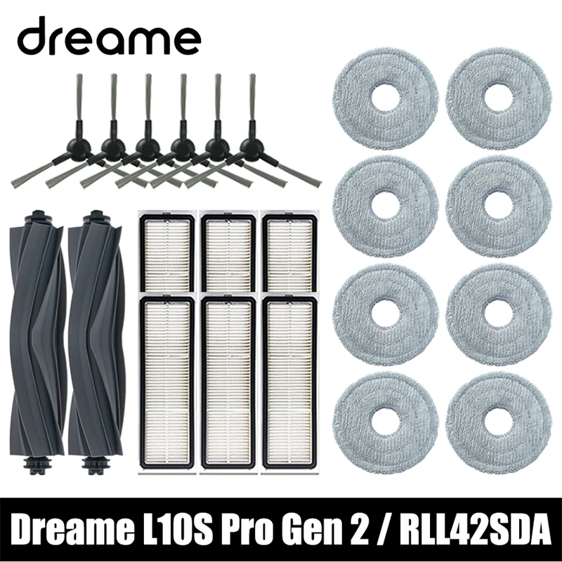 

Dreame L10S Pro Gen2 Vacuum Cleaner Replacement Accessories Main Side Brush HEPA Filter Mop Cloths Spare Parts