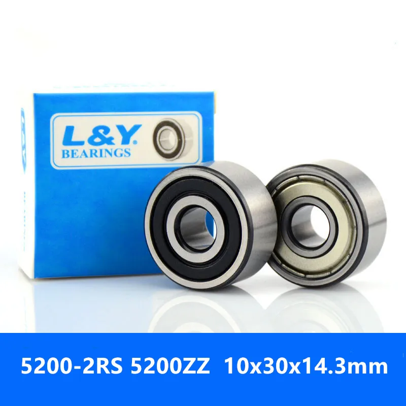 100pcs high speed bearings 5200-2RS  5200ZZ  double row angular contact ball bearing 5200 3200 2RS RS ZZ Z ATN 10x30x14.3 mm