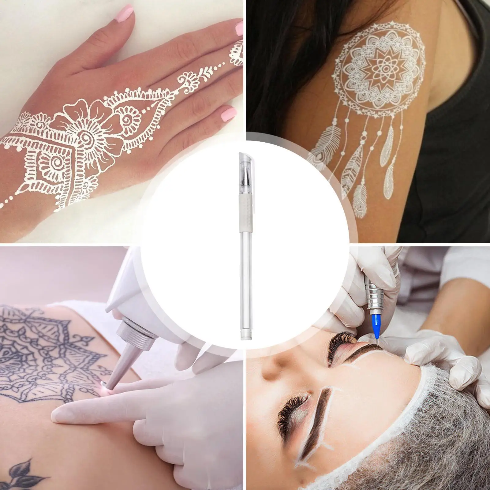 White Surgical Eyebrow Tattoo Skin Marker Pen Tool Accessories Tattoo Marker Pen With refill Microblading Positioning