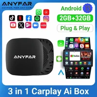 Android 13 Ai Box cableado a inalámbrico Carplay Android Auto adaptador WiFi para Youtube Nexflit coches Smart Ai Box Bulit in Play Stroe