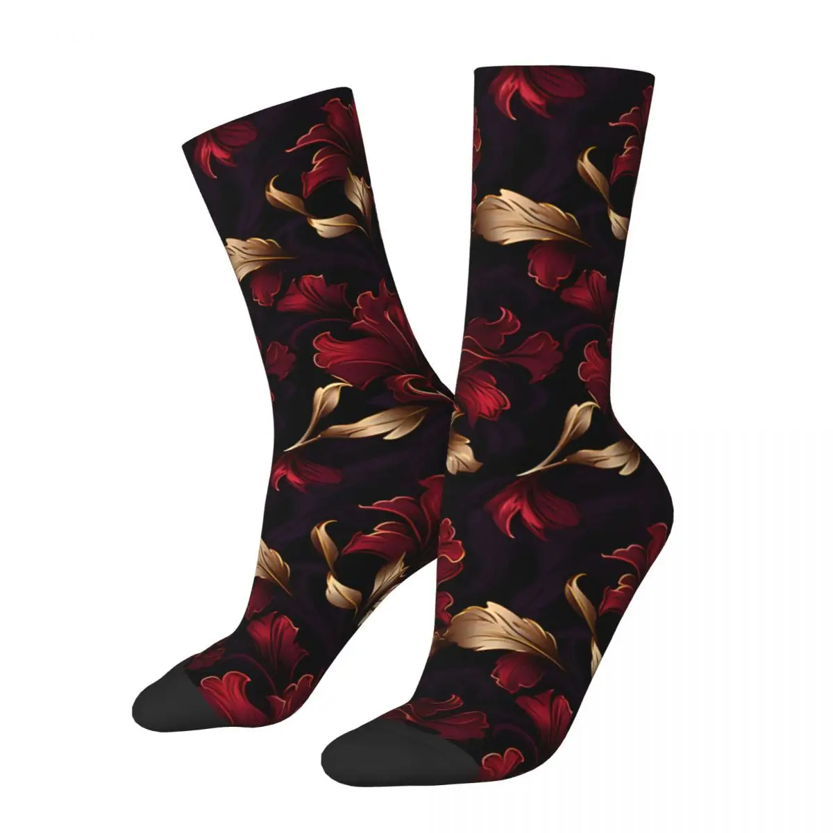 Retro Luxurious And Stylish Flowers Home Accessories Home Decoration Men's compression Socks Unisex Harajuku Seamless Crew Sock