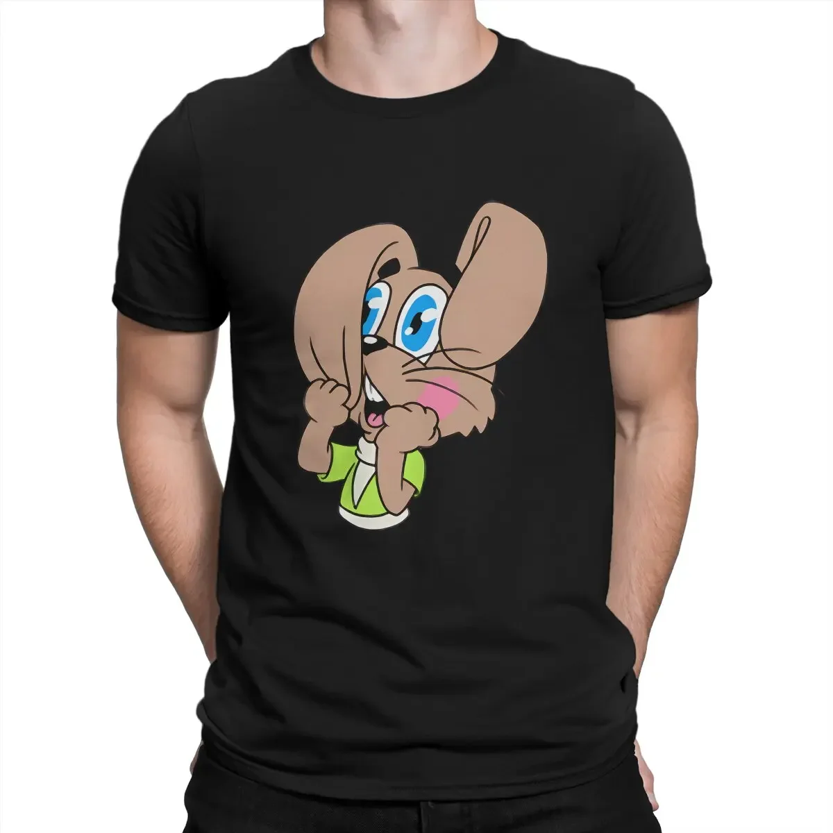 Уличная одежда, блузы, футболка для мужчин Nu Pogodi, кролик, волк, аниме уши, мужские Новые Топы И Футболки, тяжелая Мода с круглым вырезом