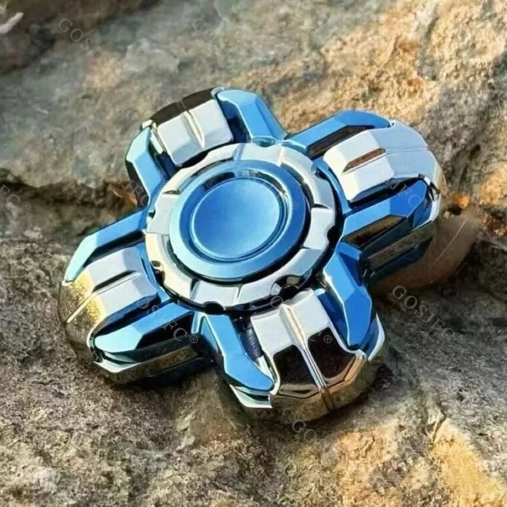 TQEDC Titanium Staal Mokume Open Nagel Gyro Fidget Spinner Stress Relief Speelgoed Fidget Speelgoed Volwassen Angst Relief Origineel Ontwerp