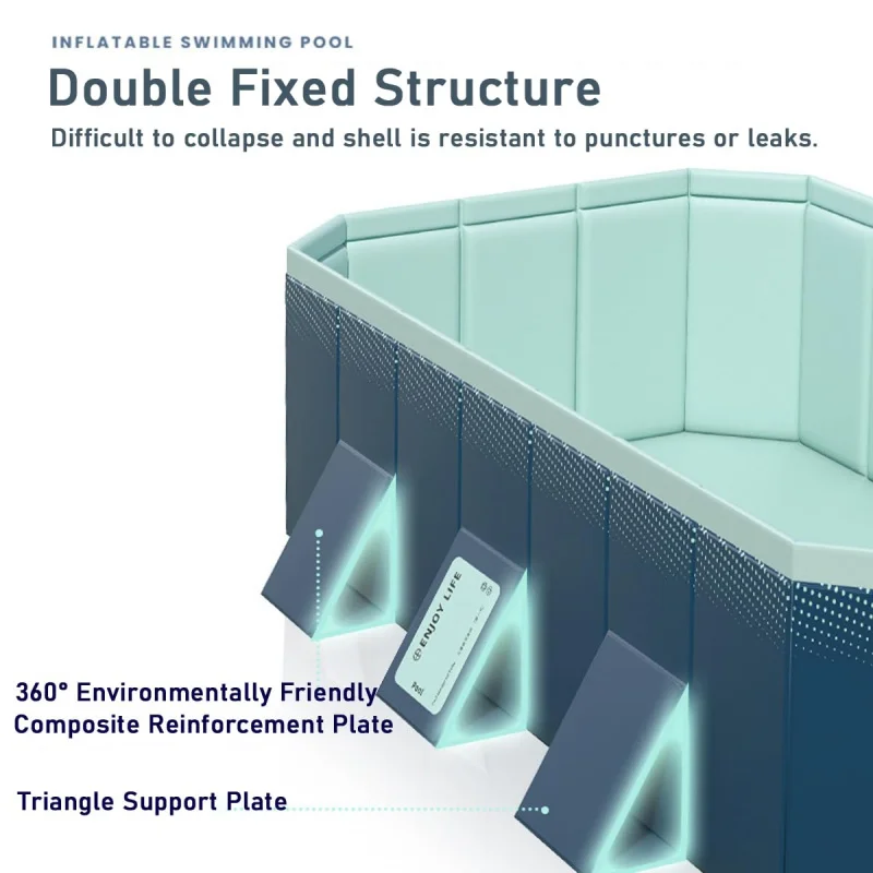 Piscina dobrável não inflável - portátil de plástico rígido para crianças, adultos, cães - uso no quintal ao ar livre