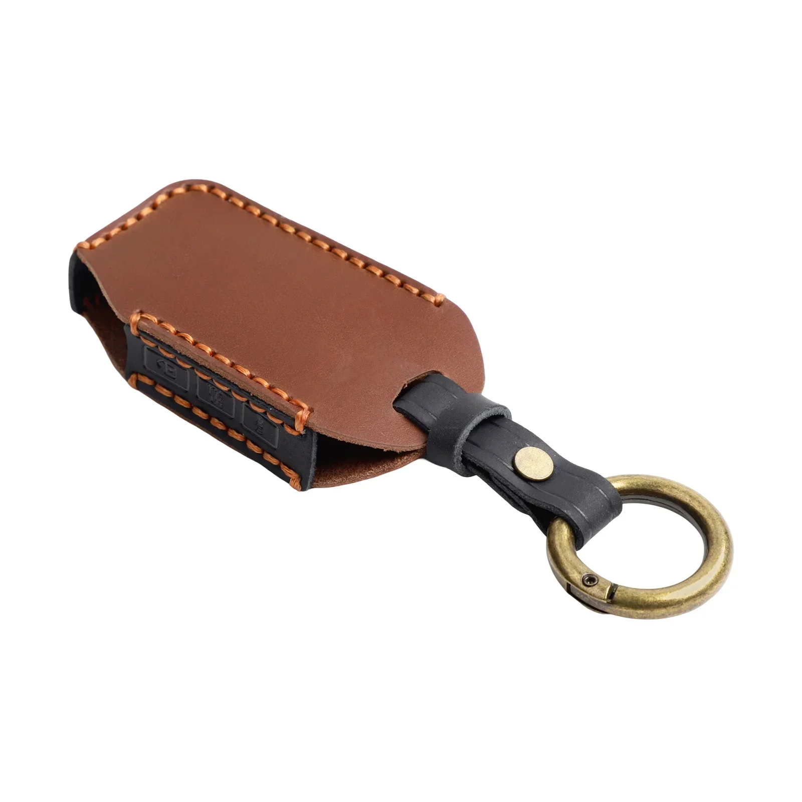 

HANDMADE Car Key Case Full Cover Leather Keychain For KIA For Sorento Luxury Keyring Holder Auto Control 5-Key Protection Shell