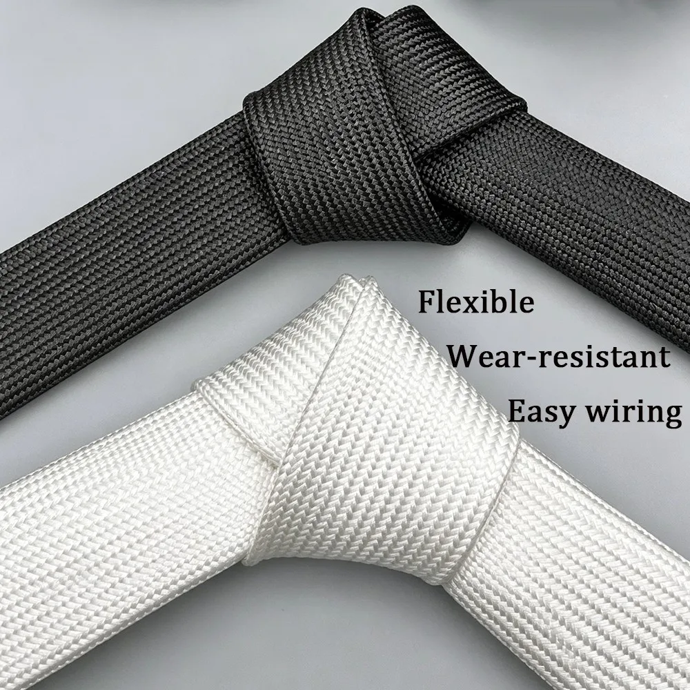 ID 1mm ~ 12 mm Braided Fiberglass Sleeve 600 Deg.C Black/White High Temperature Chemical Glass Fiber Tube Fiberglass Sleeving