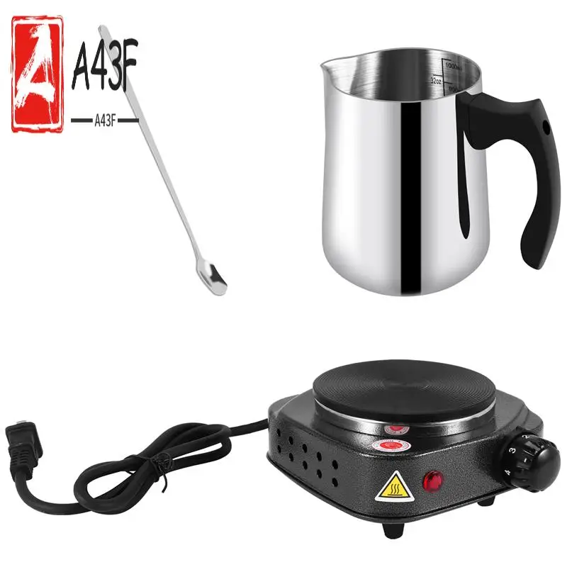 

A43F-Candle Making Pouring Pot With Electric Hot Plate For Melting Wax, Candle Wax Melting Pot,Making Kit For Adults Beginner