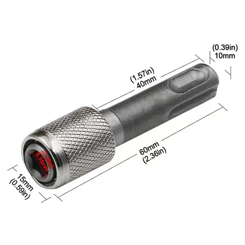 3-piece SDS hexagonal handle drill bit converter, hammer round handle adapter rod, suitable for multi-functional hand drills