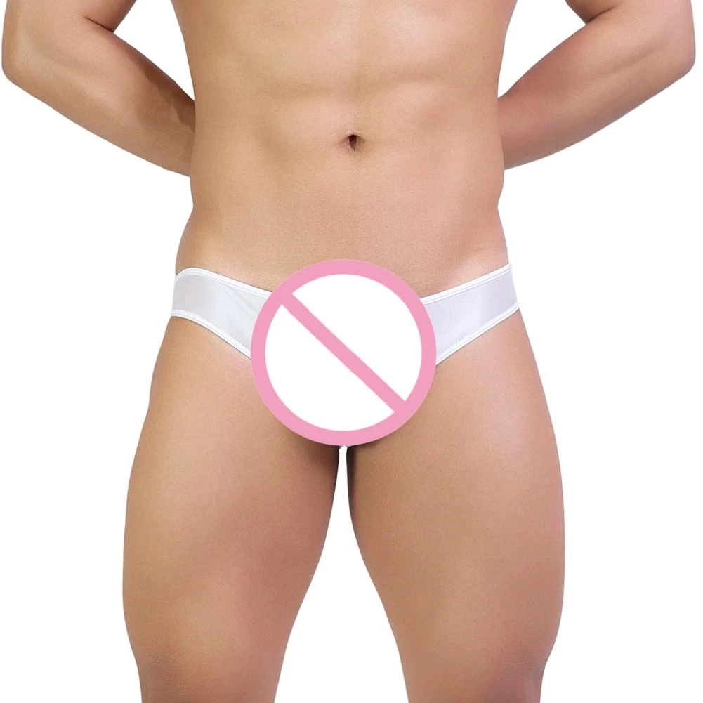 Men's Oil Shiny 10 Colors Available Low Rise Briefs Underwear Sissy Underpants Comfortable Bulge Pouch Panties
