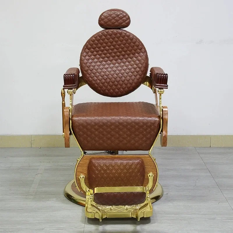 Hair Salon Men's Grease Head Large Chair Barber Shop Hair Salon Special Retro Shave and Shave Hair Cutting Chair