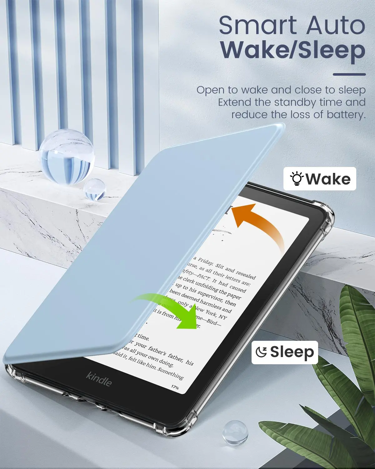 

Case for 7" Kindle Paerwhite 12th Generation 2024, Kindle Colorsoft Signature Edition 2024 TPU Back Cover with Auto Wake/Sleep