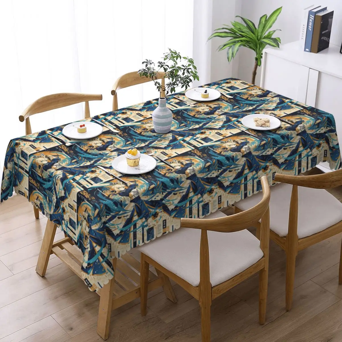 Saber Artoria Battle Ready Fate Stay Night Anime Customized Rectangular Tablecloth Oilproof Table Cover for Festival Table Cloth