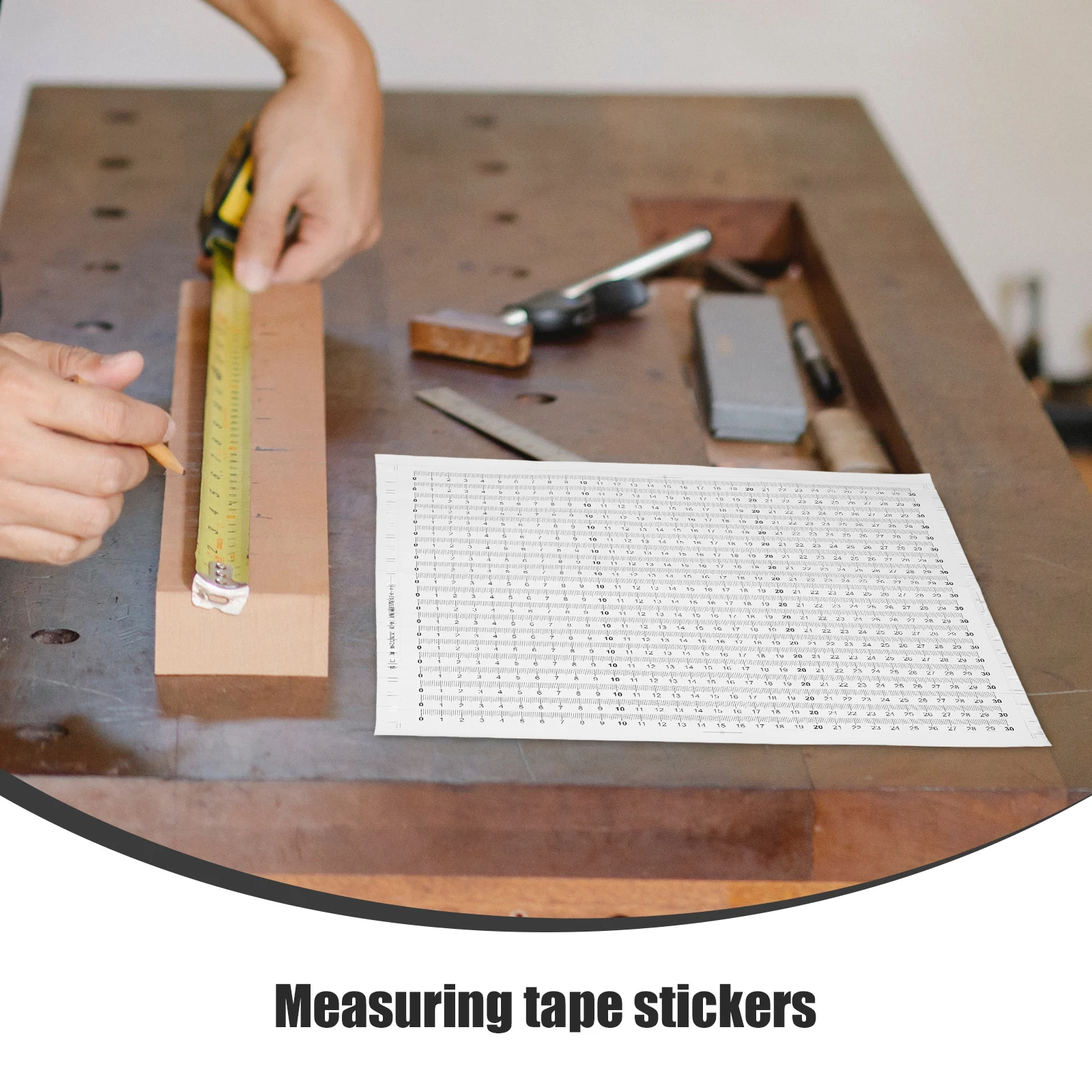 

20pcs Scale Ruler Stickers Self Adhesive Waterproof Clear PVC Measuring Tape Sticker for Woodworking Precision Tool Practical