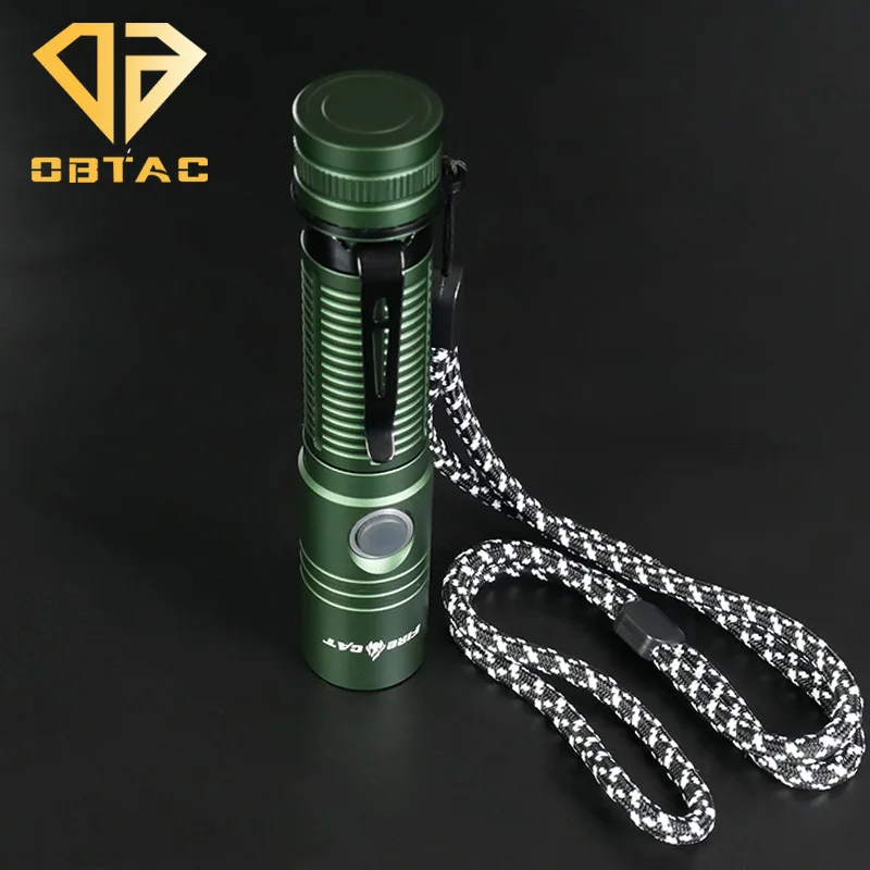 Tactical 1800 Lumen Adjustable Power Flashlight High Bright Power Outdoor Emergency Lantern USD Rechargeable Camping Light