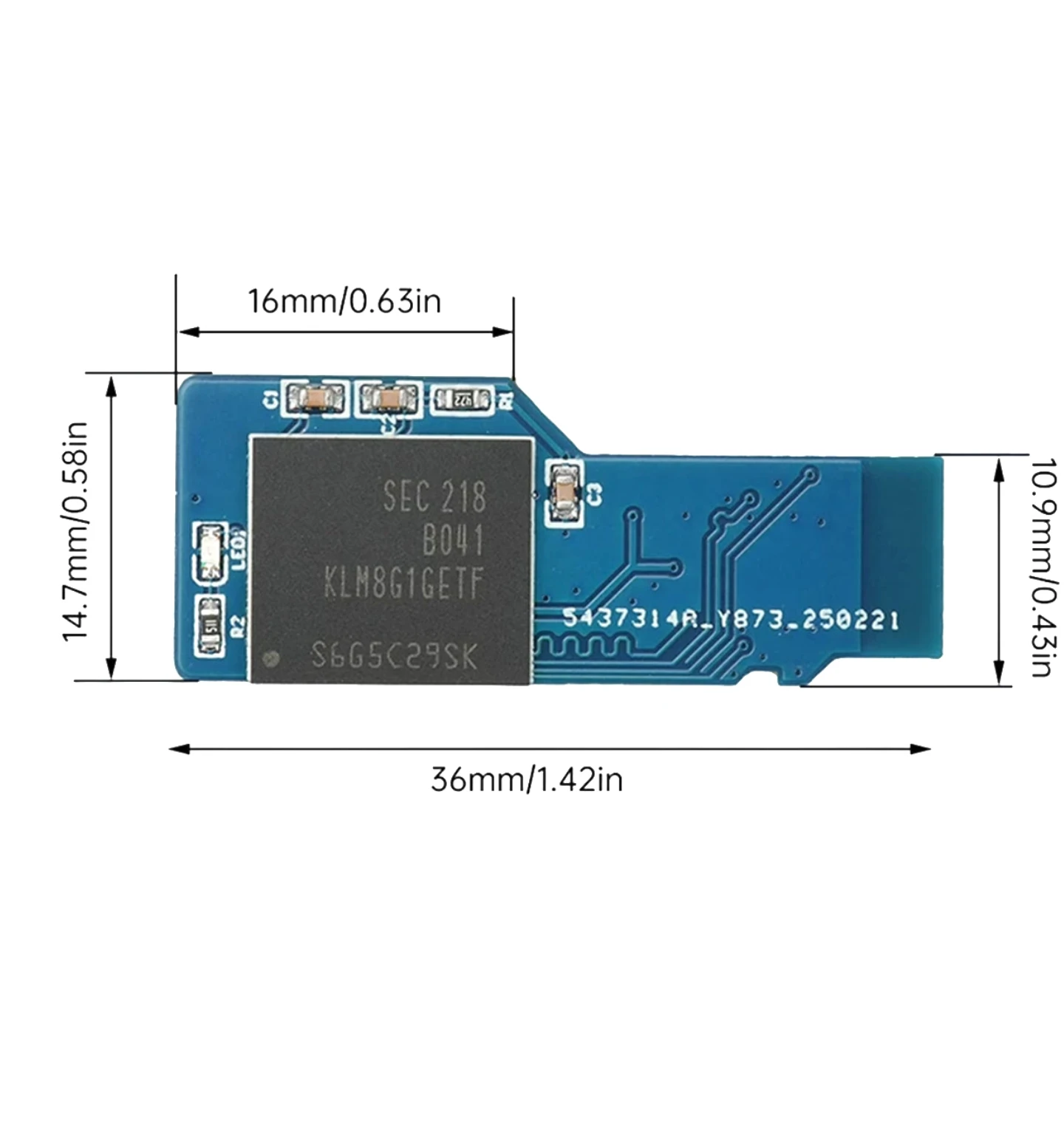 8GB eMMC 5.1 to TF Micro SD Card Module BGA153/BGA169 Converter Board HS400 40MB/s Read Speed Linux Boot Support for Embedd