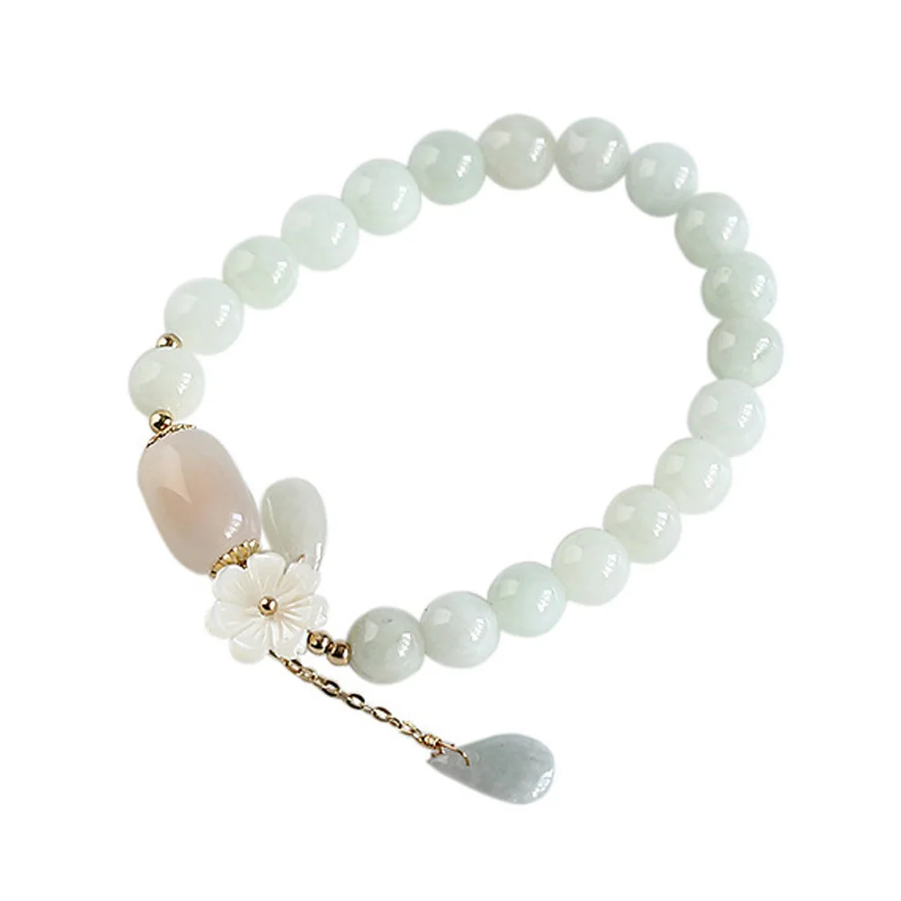 

Jade Bangle Men High Polished Stone Bracelet Protection Hand Chain Gemstone Elastic For Men Elastic Bracelets Bracelet