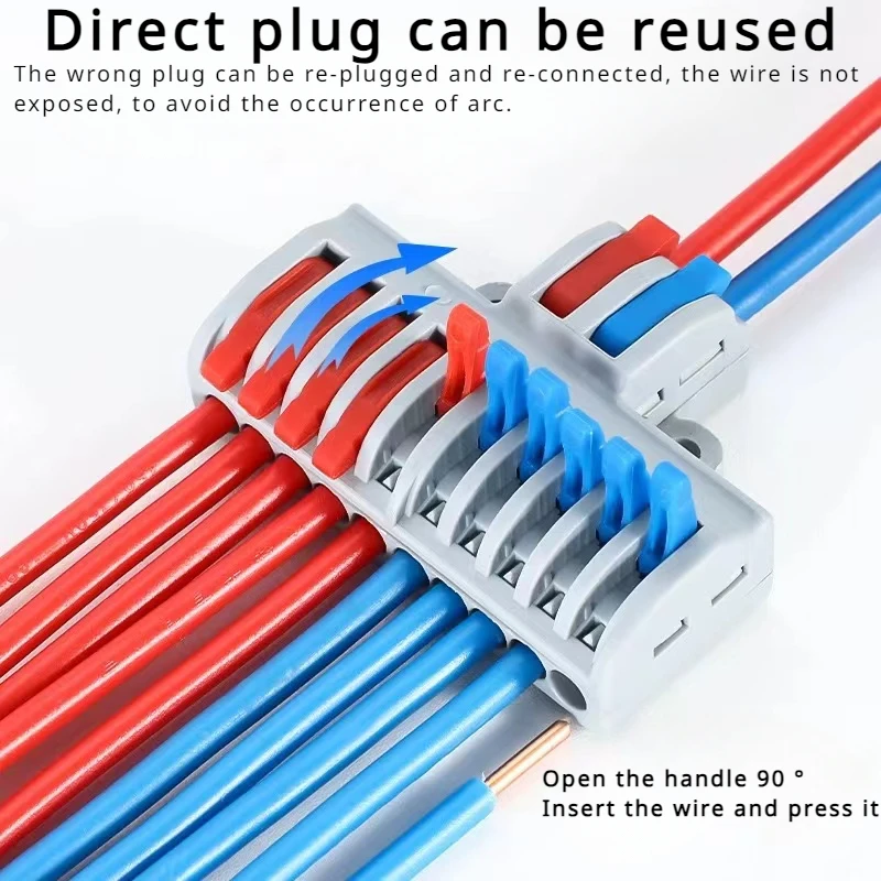 Quick Wiring Cable Connectors 2/3Pin Universal Compact Electrical Conductors SPL Splicing Splitter Push-in Home Terminal Block