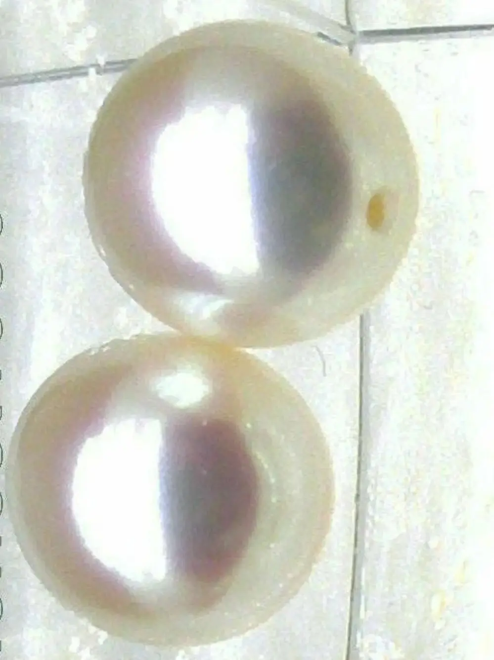 AAA Natural Top 9.5*11 Mm Oval Loose White AKOYA Dorp Half Drilled Pair Pearl