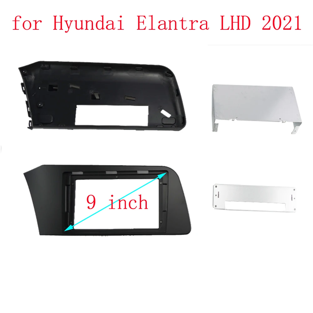 9 Inch Car Radio Fascias Dashboard Frame ABS PC Installation Gps Mp5 Multimedia Player for Hyundai Elantra LHD 2021