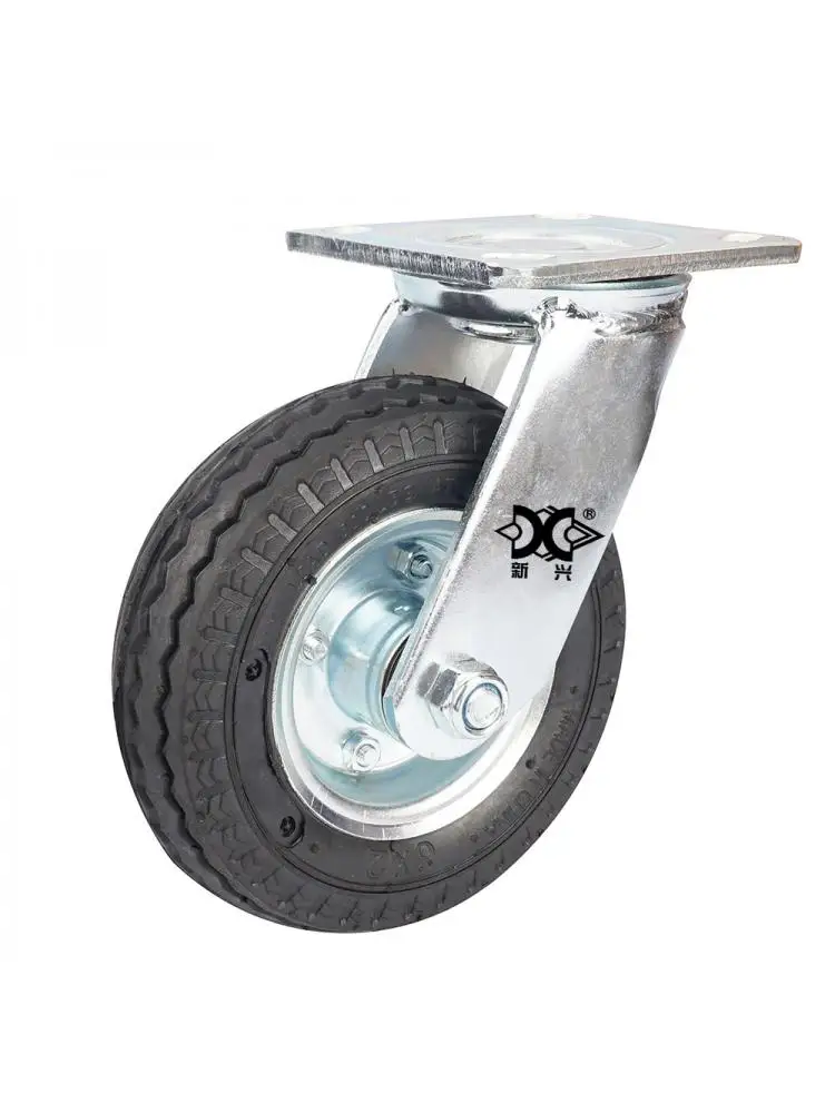 

1 Pcs Packaging 6-inch Galvanized Inflatable Rubber Universal Wheel Air Wear-resistant Hotel Entrance Car Luggage Cart Caster