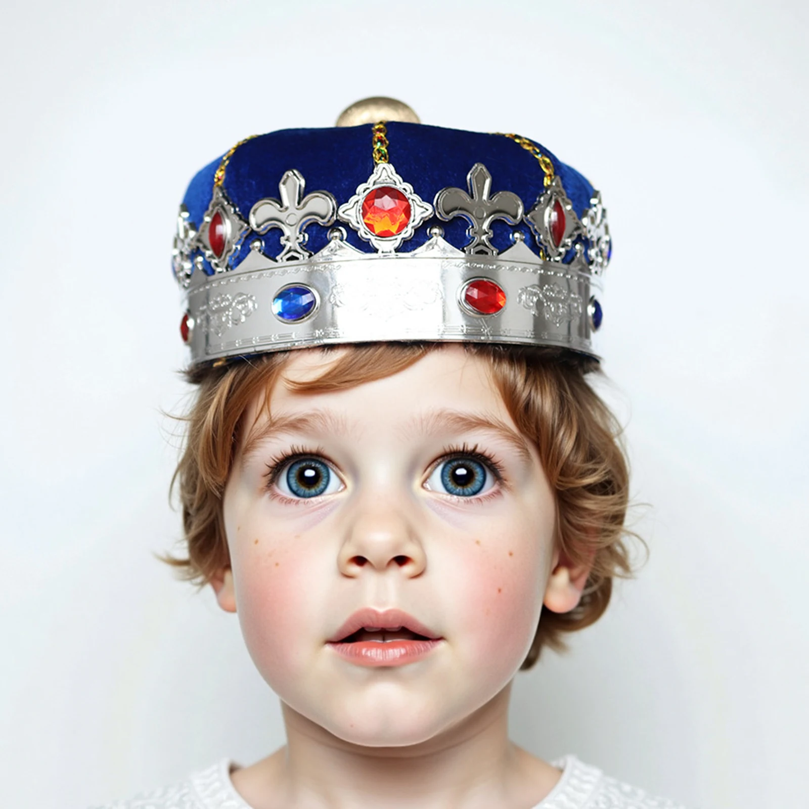 Men's King Crown Hat, Gemstone Royal Crown Medieval King Costume Cosplay Accessory view 4