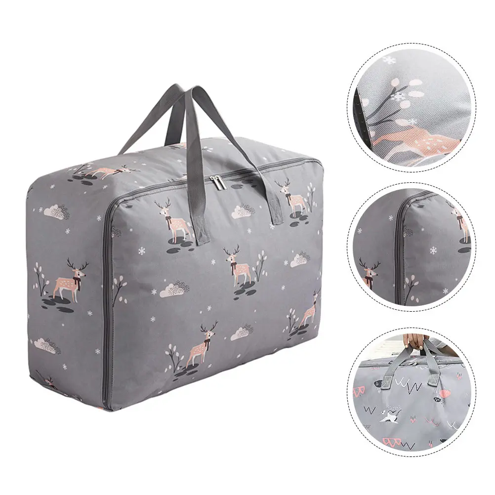

1Pcs Clothing Storage Bag Oxford Cloth Thickened Quilt Pouch Portable Large Capacity Zipper Moving Storage Pouch for Home Dorm