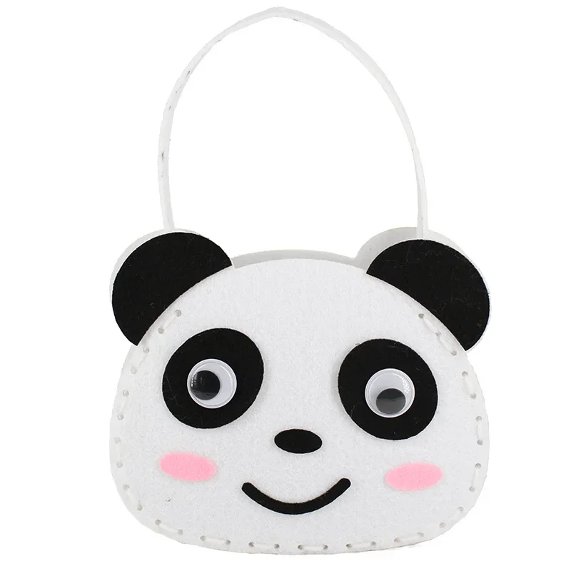 Bolso de mano de tela artesanal para niños, Mini bolsa de tela no tejida, colorida, hecha a mano, de animales de dibujos animados