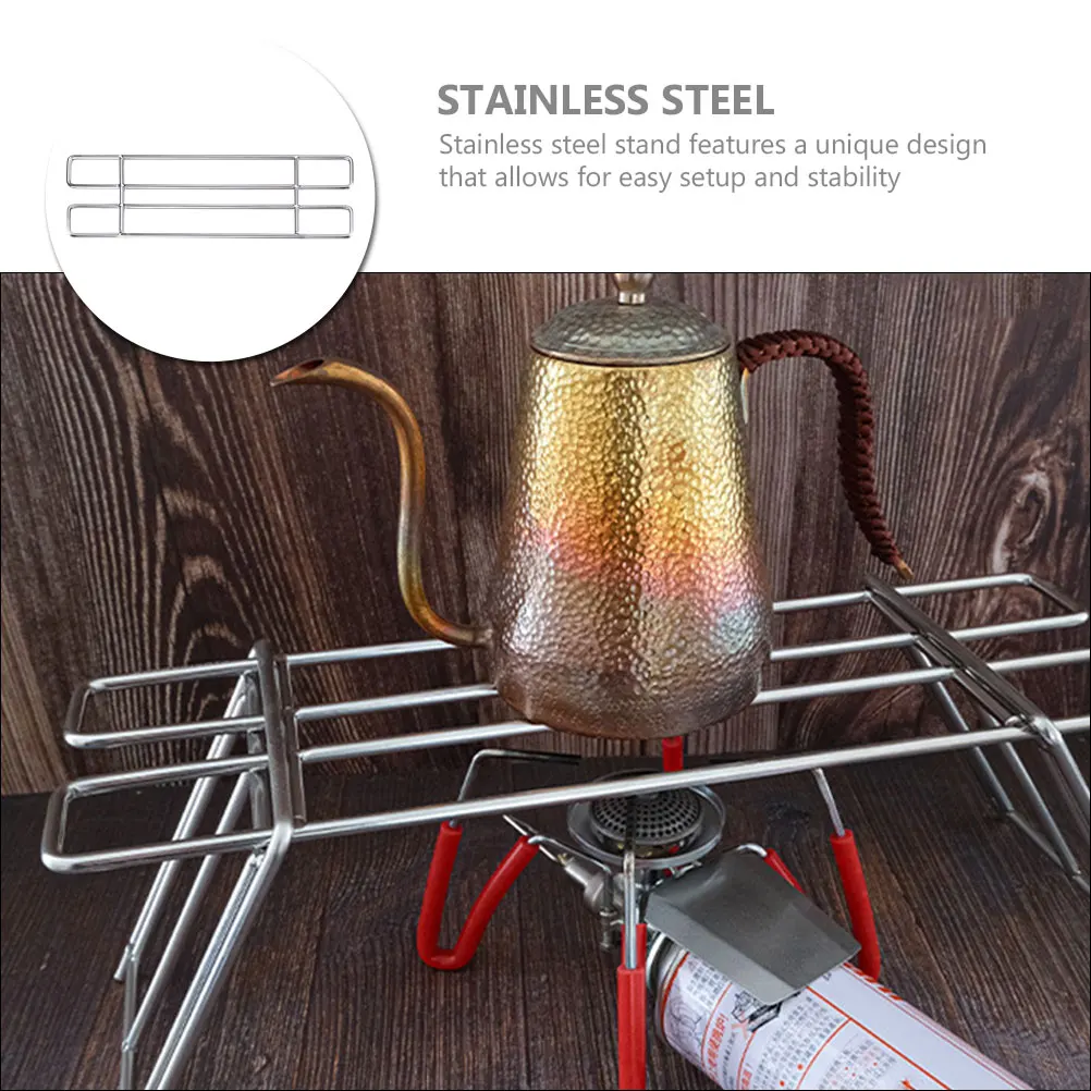 

Stainless Steel Bbq Net Outdoor Thickened Barbecue Rack Camping Campfire Geometric Support Grill Camping Campfire Rack