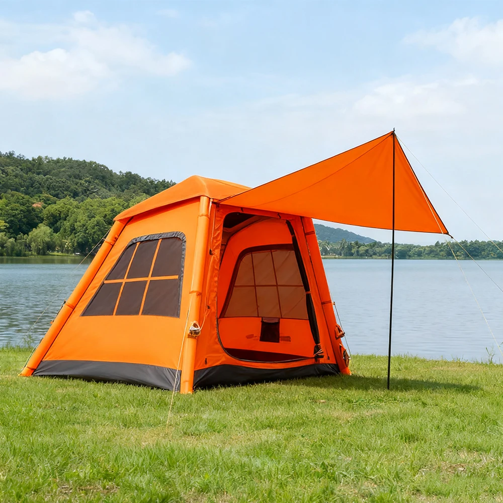 

STLF 2-in-1 Portable Outdoor Inflatable Tent Waterproof Oxford PVC Camping Quick-Open Canopy New Overnight Folding Design