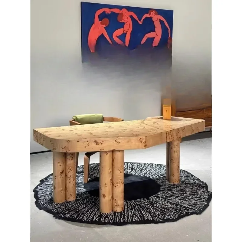 

Medieval simple solid wood tree tumor desk household surprise quiet wind