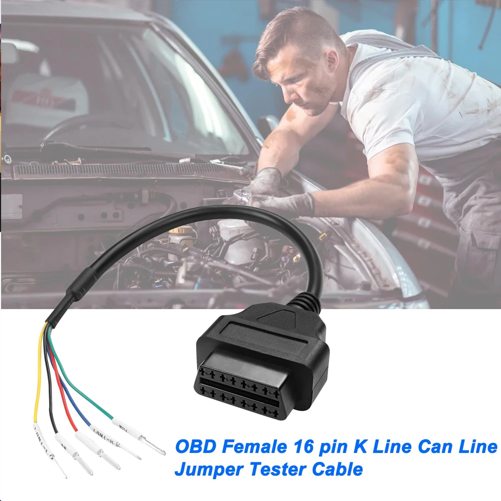 

Разъем OBD2 16-контактный гнездовой K Line CAN Перемычка Тестер Автомобильный диагностический удлинительный кабель K + CAN Шнур Косичка Универсальная линия OBD