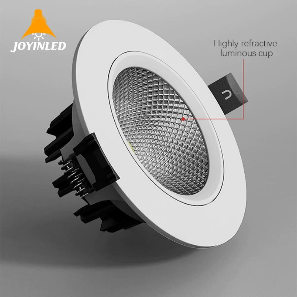 5W 7W wpuszczane okrągłe białe oprawy LED COB typu Downlight wycięte 75mm sufitowe lampy punktowe LED AC110/220V Hotel Office Home oświetlenie wewnętrzne