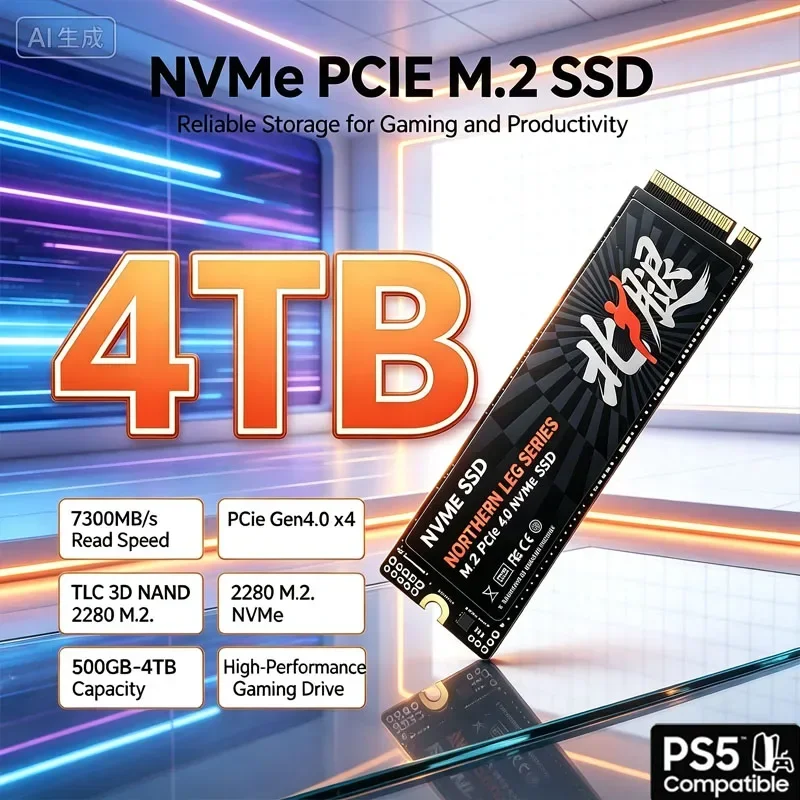 New M.2 NVMe SSD PCIe Gen4 High Performance Internal Drive 500GB 2TB 4TB Storage Upgrade For Desktop Laptop PS5