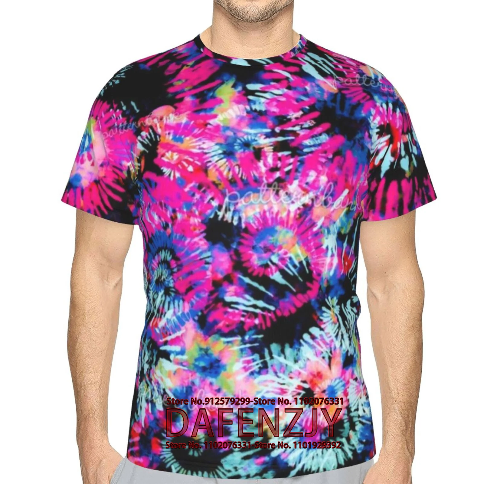 

Abstract Tie Dye 3D Print T-shirt Men 2024 Creative Casual Short Sleeve Harajuku Street Top