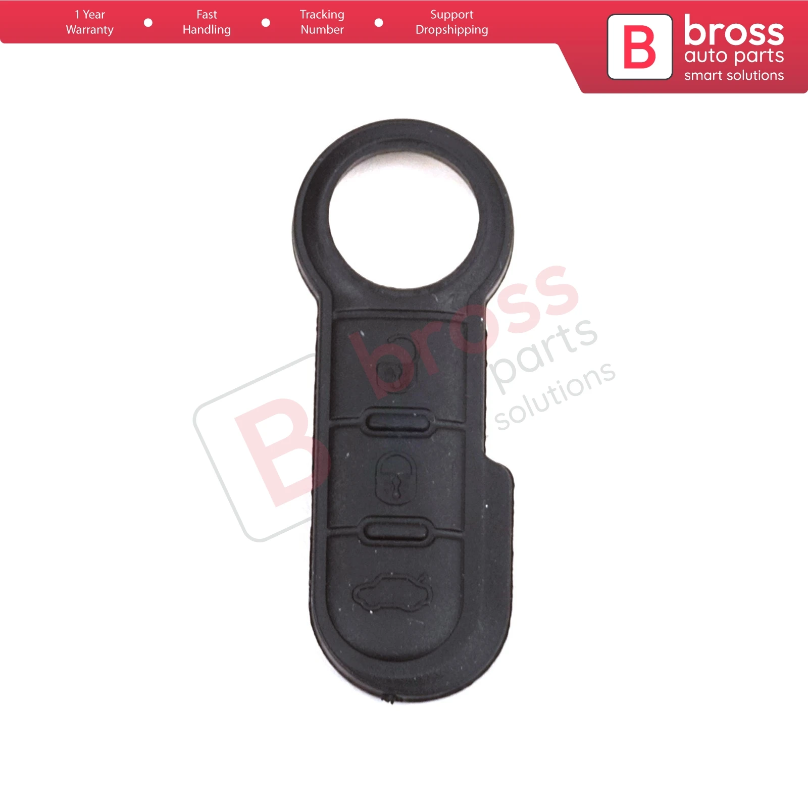 

BDP1207 3-Button Remote Control Flip Key Rubber Button Pad Buttons for Fiat Ducato Doblo Punto 500 Bravo Fiorino 71749374