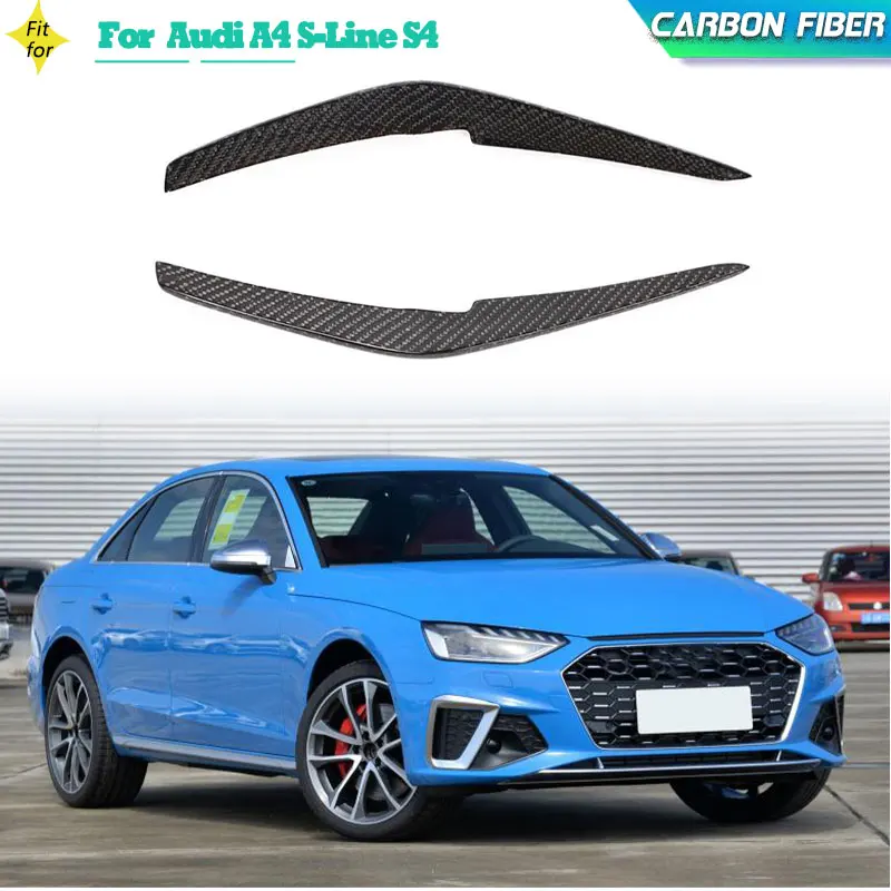 

Real Carbon Fiber Car Front Bumper Canards For Audi A4 S-Line S4 Sedan 4-Door 2020 2021 Racing Front Air Vent Trims Fins