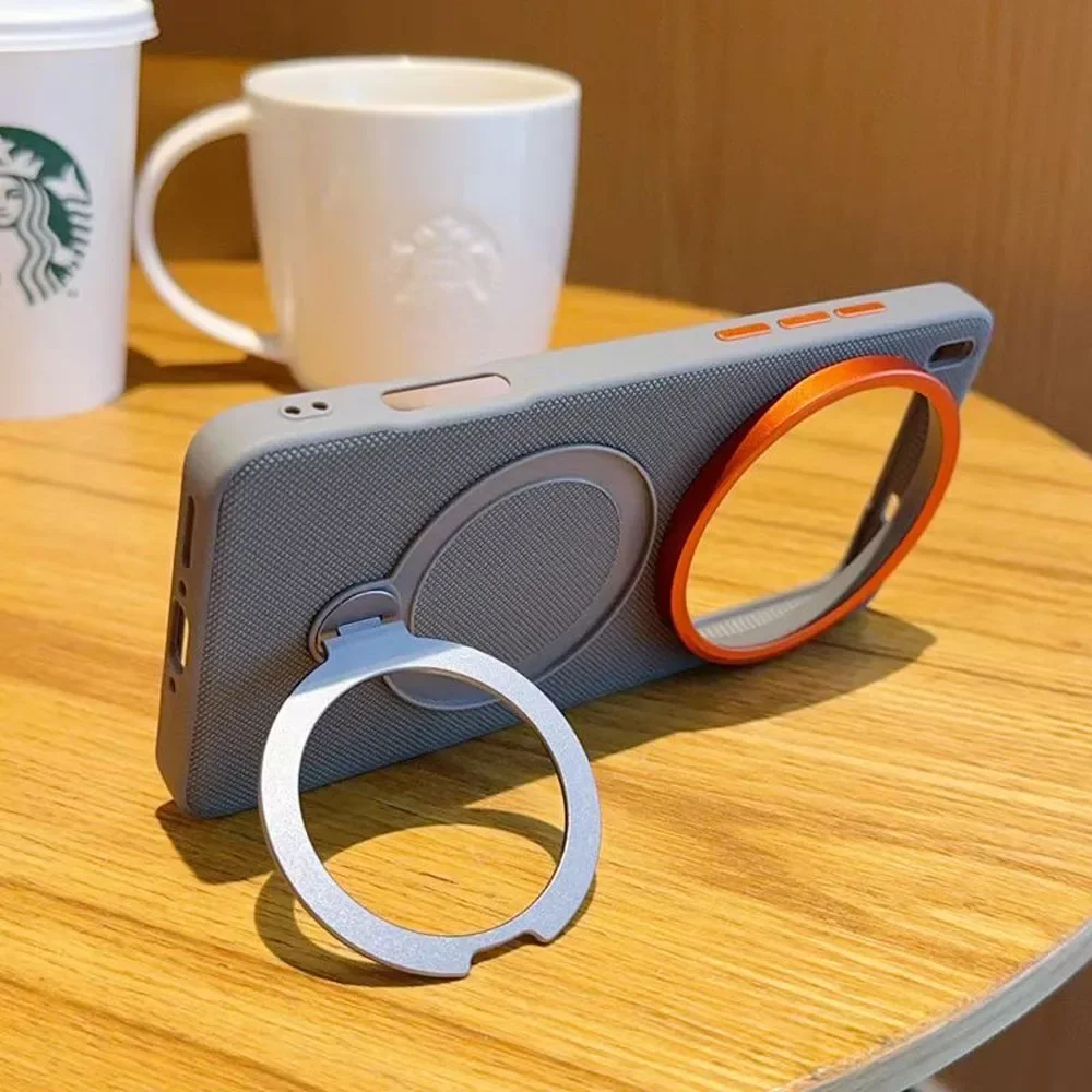 حافظة هاتف مغناطيسية من الجسيمات الماسية لهاتف Vivo X200 Ultra X200s X100s X300 Pro Mini 360 ° غطاء مقاوم للصدمات بحامل حلقي غير لامع