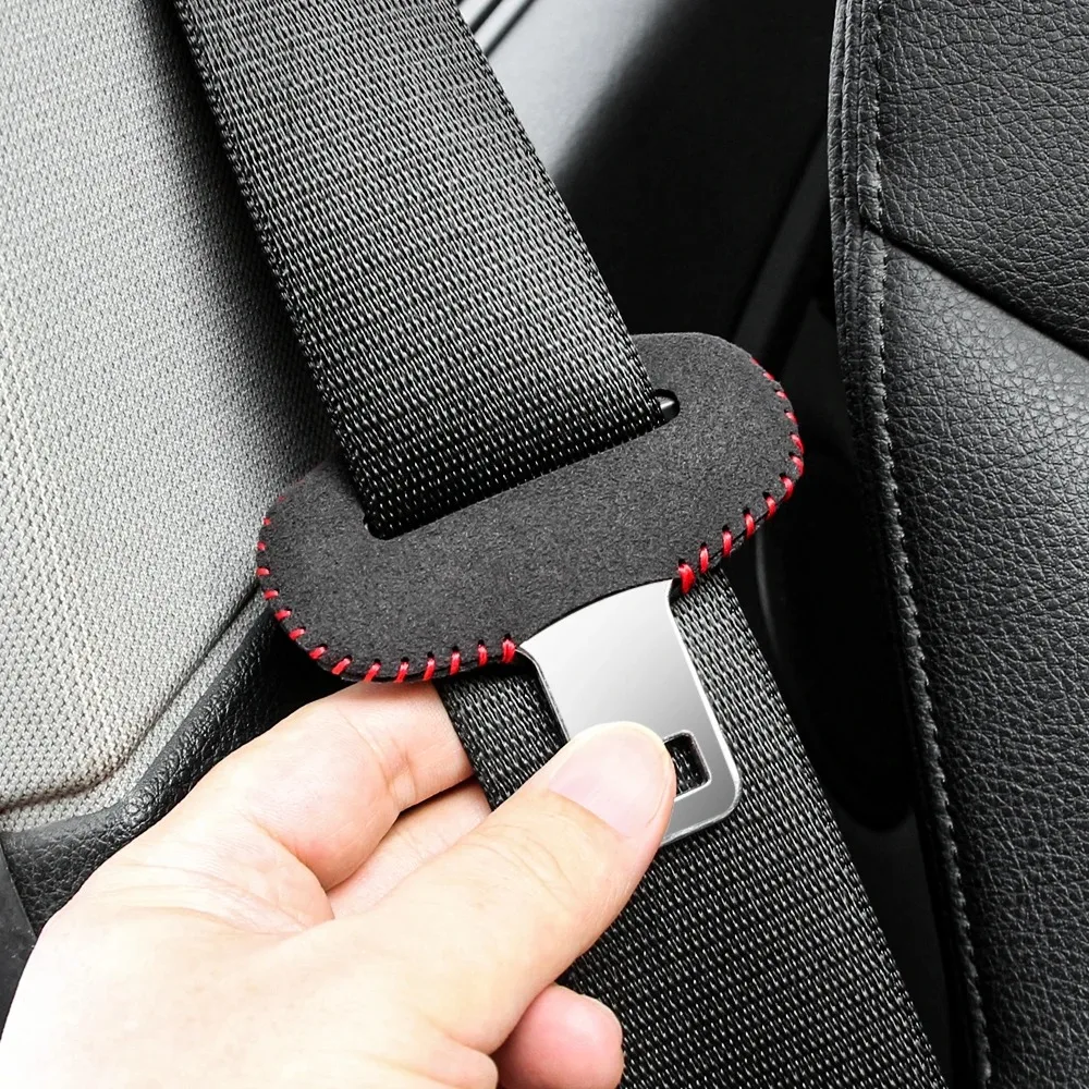 Car Seat Belt Buckle Clip Protector cover Leather For Toyota RAV4 Land Cruiser Camry Highlander Prado Prius Yaris Corolla Vitz