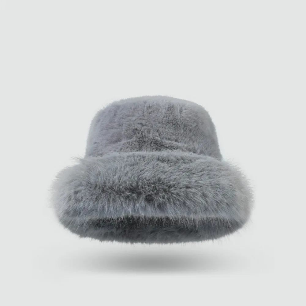 

Fashion Fluffy Hat Artificial Fur Hat Imitation Fur Warm Beanie Hat Fashion Cute Bucket Hat Outdoor