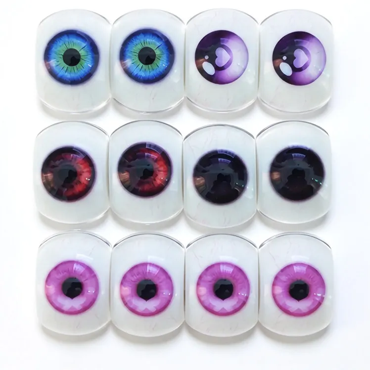 Handmade Boat‑shaped Eyeball 29mm Silicone Doll Wax Figure Simulation Bloodshot Eyes Head Carving Model Big Doll Accessories