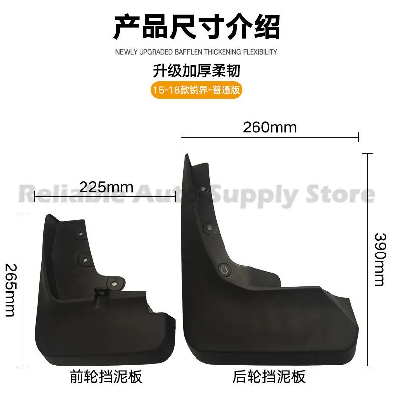 For Ford Edge Sport 2015-2018 Mud Guards Rubber Front and Rear Car Accessories Premium Quality Durable Protection