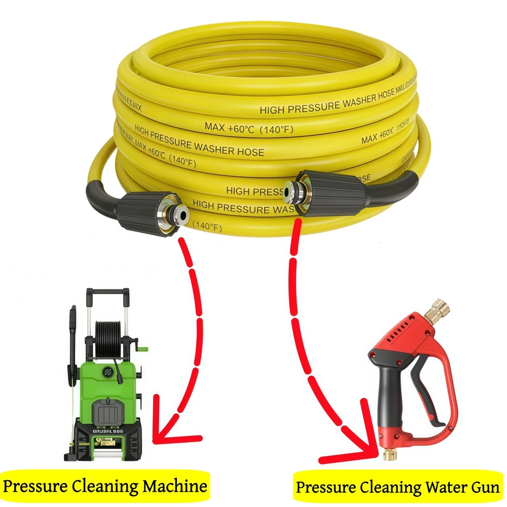 5~20m Flexible Pressure Washer Hose 5800PSI Car Wash Hose Water Cleaning Extension Hose Equipped With Extender M22-pin 14/15 image 6