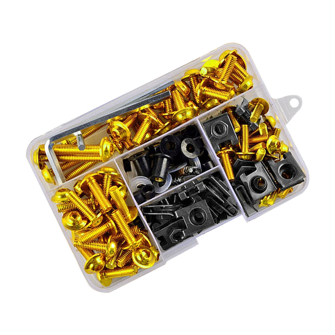 Motorcycle Complete Fairing Bodywork Bolt Screw U Nut Clip Kit Fit for Suzuki GSXR 600 750 1000 K1-K8 Gold & Black