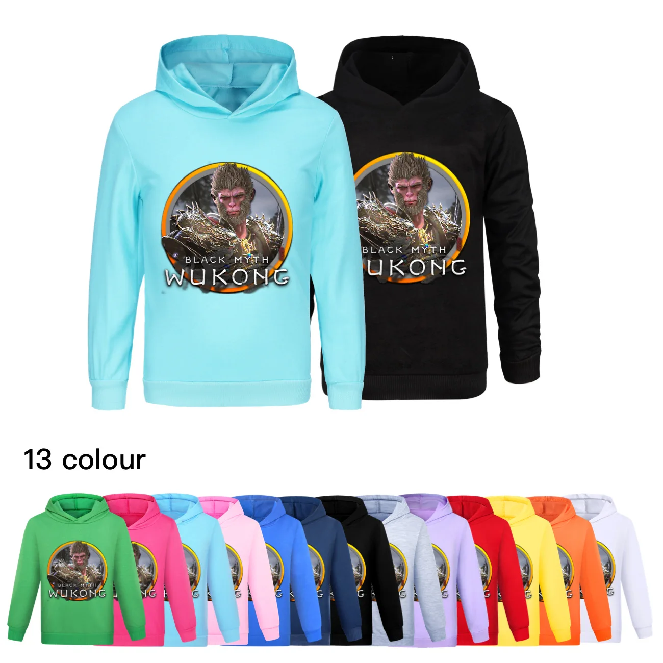 2024 Popular Game Black Myth Wukong Hoodie Kids Fashion Hooded Sweatshirts Youth Boys Casual Streetwear Girls Pullover Outerwear